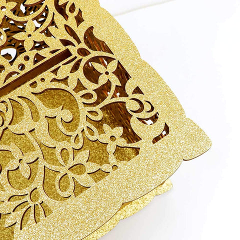 OurWarm card box on a rustic reception table complements wedding decor.