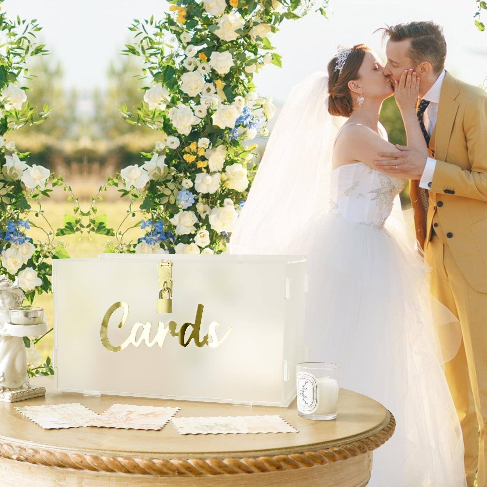 OurWarm frosted box with light string on delivers warm glow at the venue.
