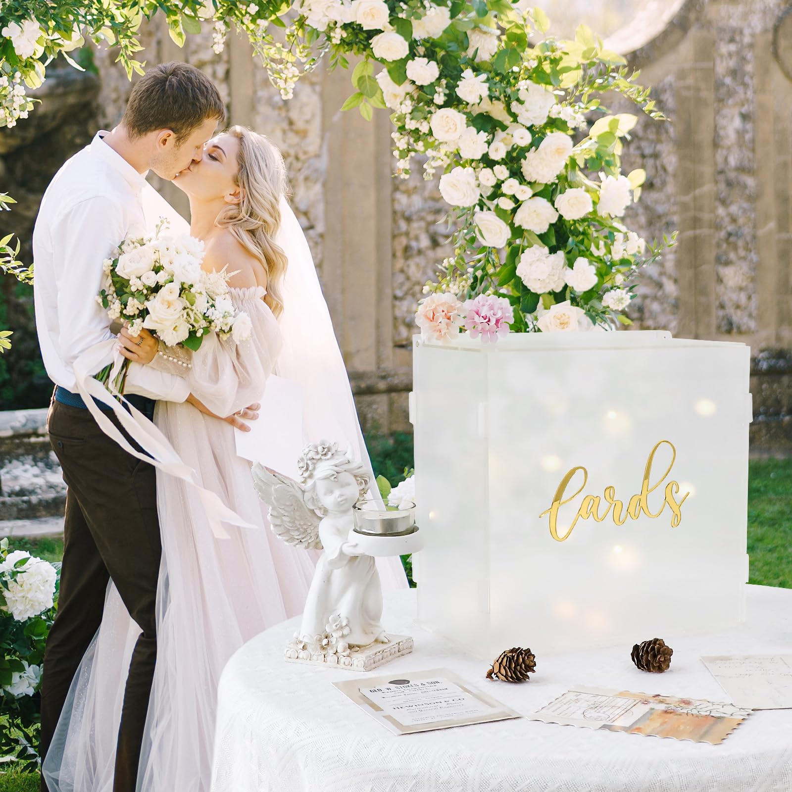 OurWarm LED glow illuminates the frosted box, enhancing evening ambience.