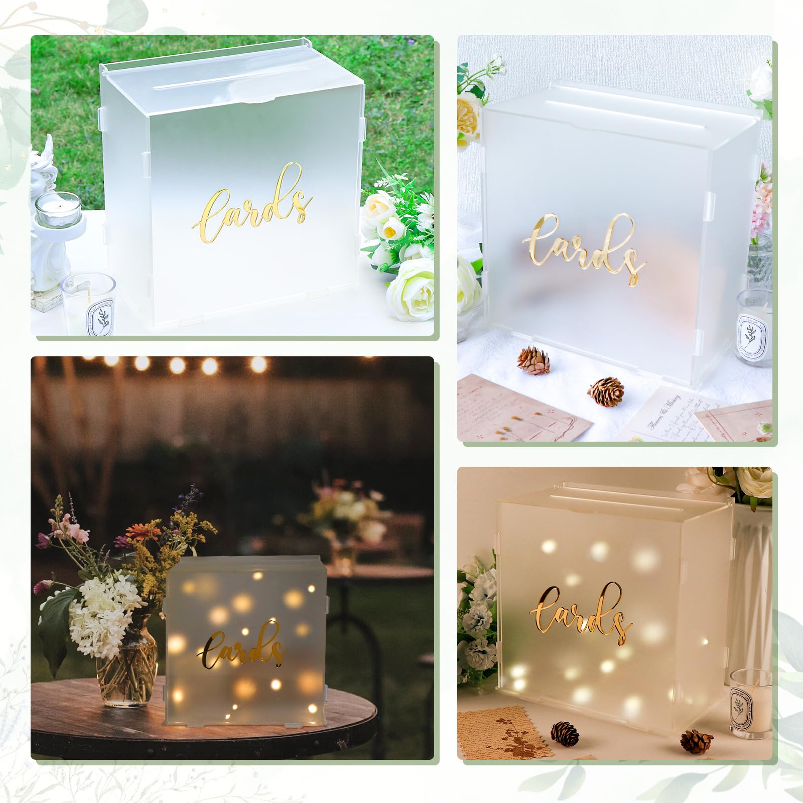 OurWarm acrylic card box suits weddings, bridal showers, and anniversaries.