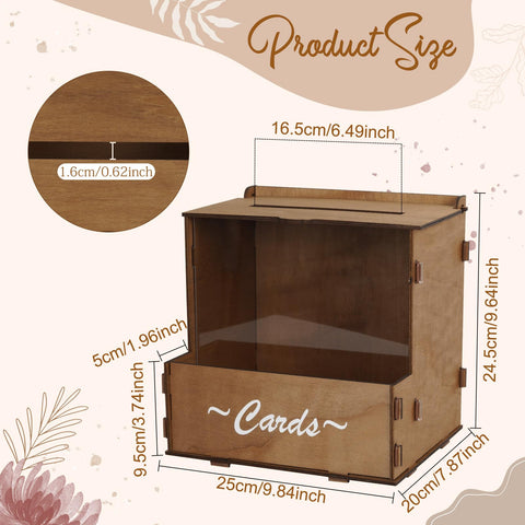 OurWarm wedding card box with acrylic panel clearly displays contents for guests