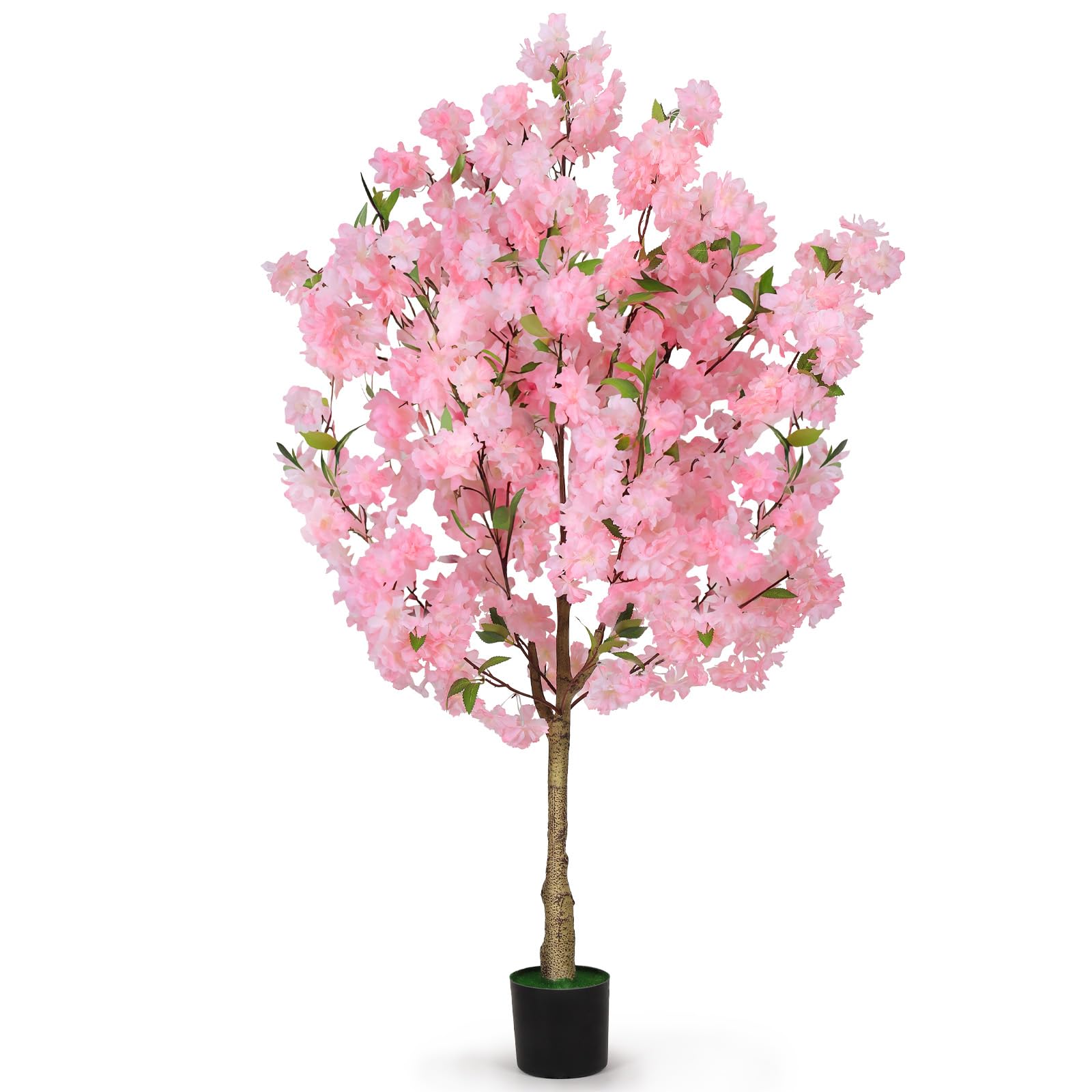 OUSHENG artificial cherry blossom tree 4ft adds a soft pink focal point to living spaces.