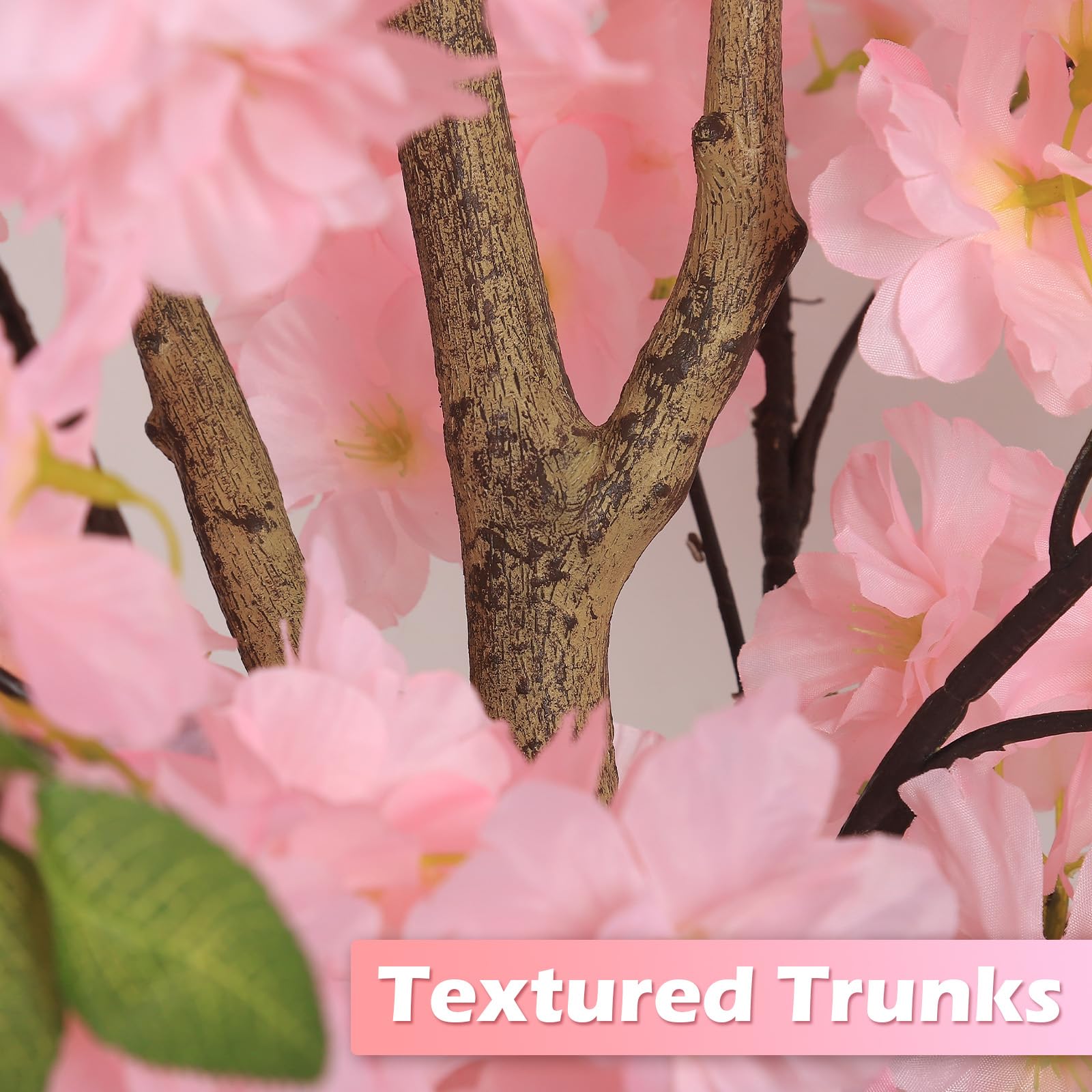 OUSHENG cherry blossom tree trunk and base with easy assembly