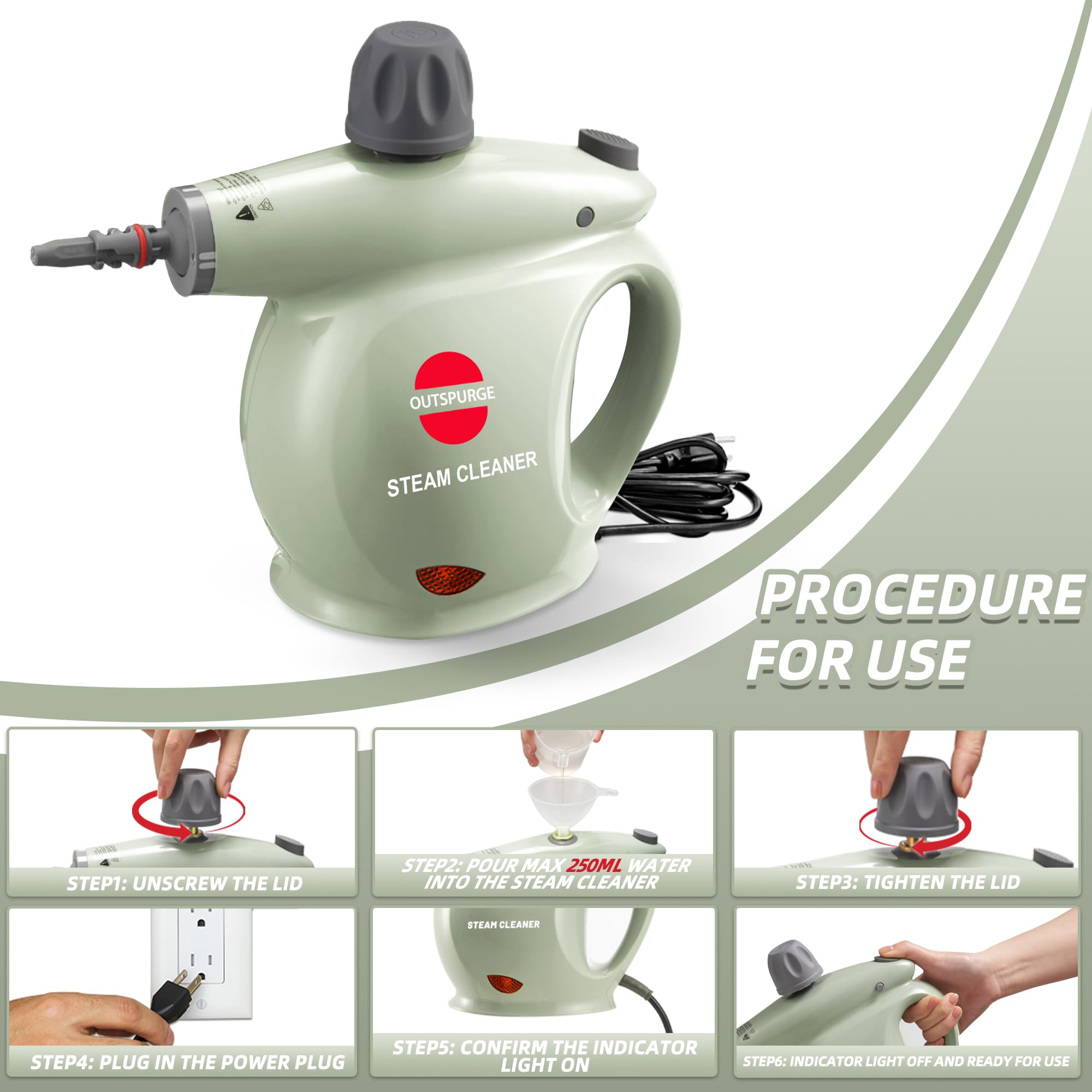 Outspurge steam cleaner safe for family spaces.