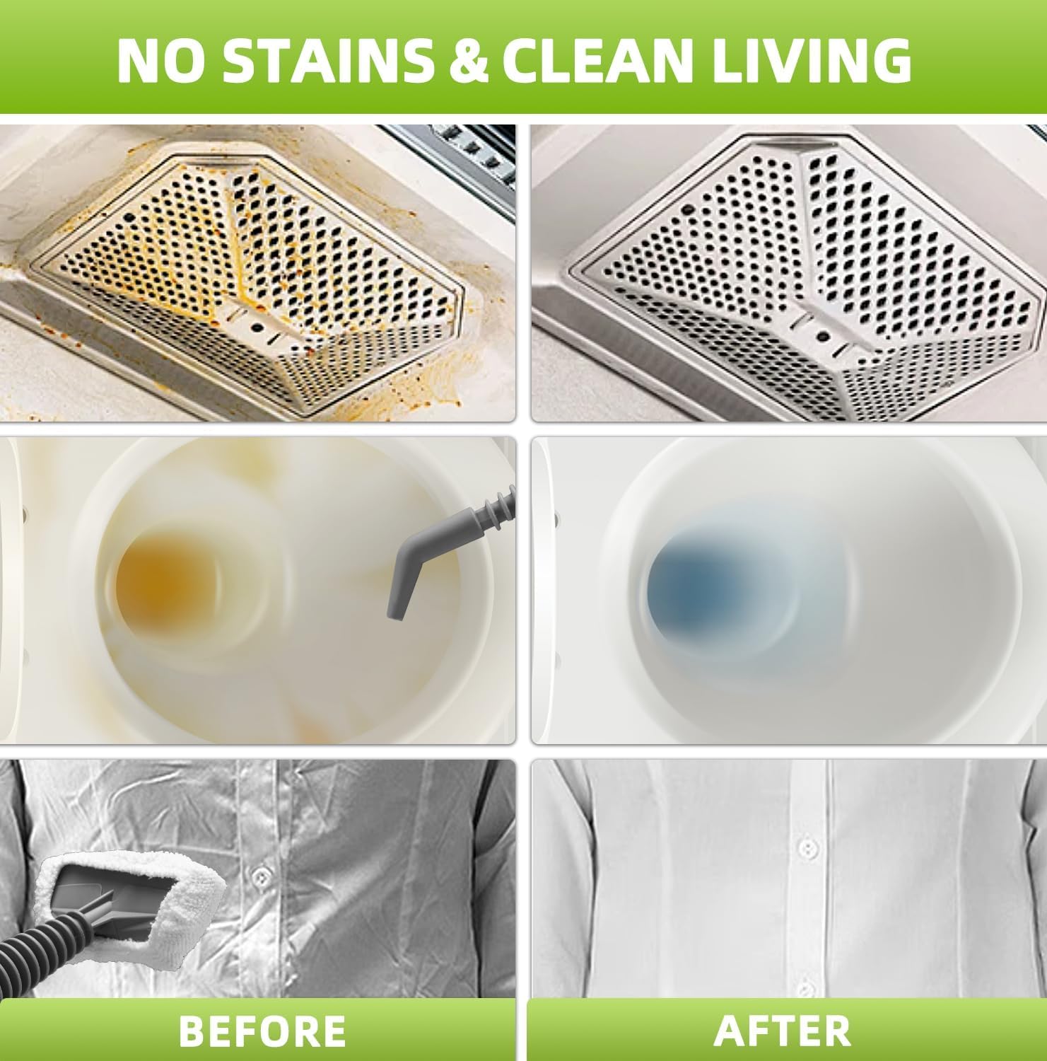 Outspurge steam cleaner kitchen cleaning showing grease removal.