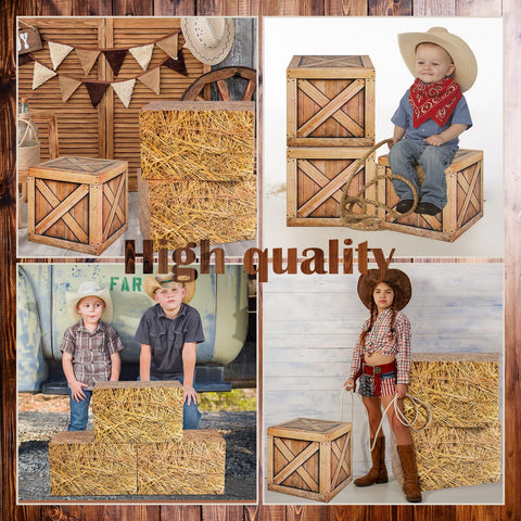 Outus hay bales boxes rustic cardboard material adds durable, safe decor.