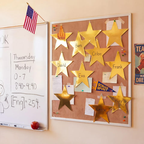 Outus star banner kit with holes for easy hanging.