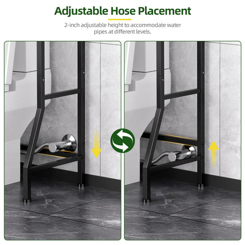 OUTWOLF over-the-toilet storage rack sturdy metal frame supports daily use with stability.