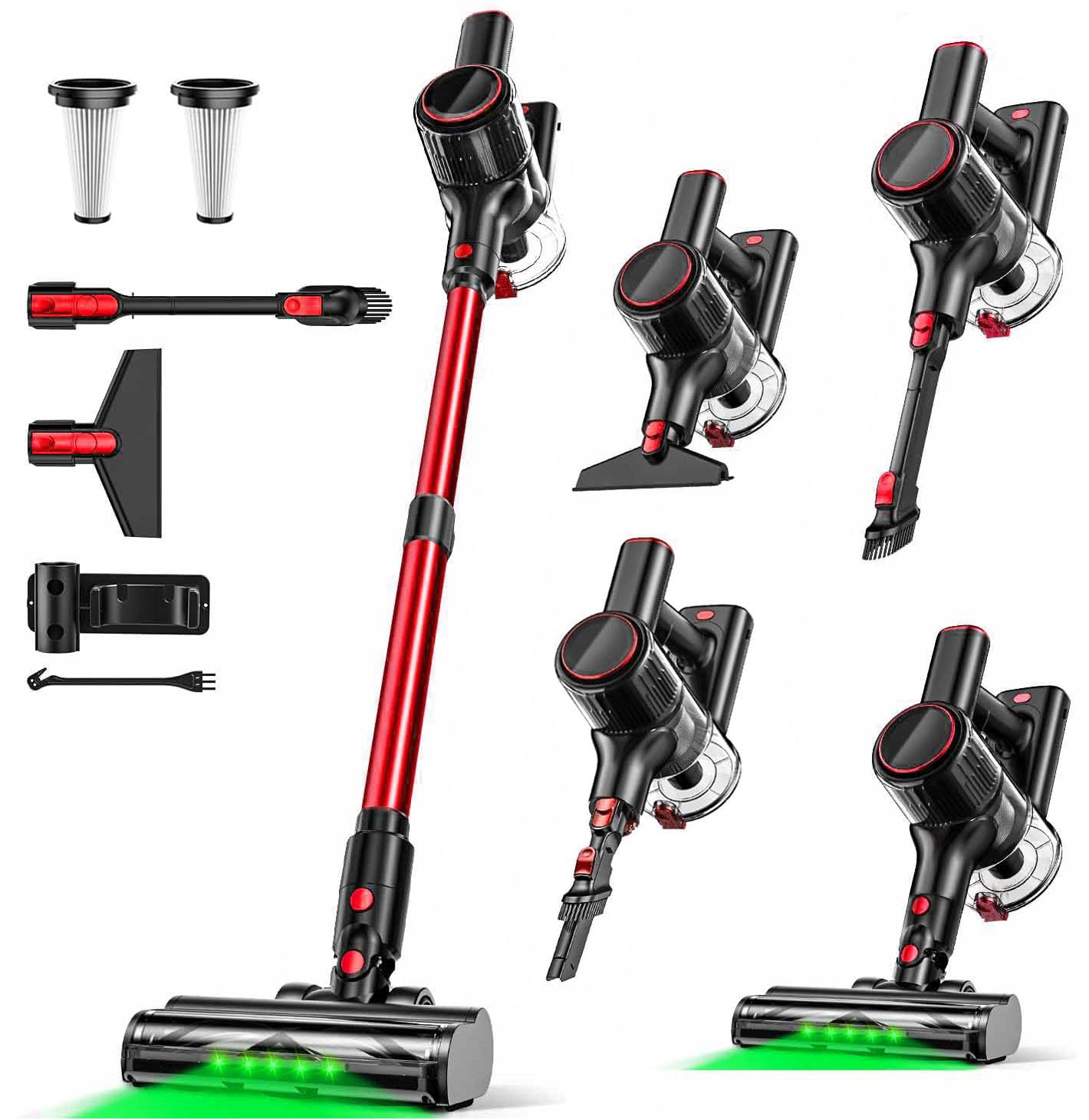 OUYFHK cordless vacuum with 45KPa suction powering deep-cleaning sessions.