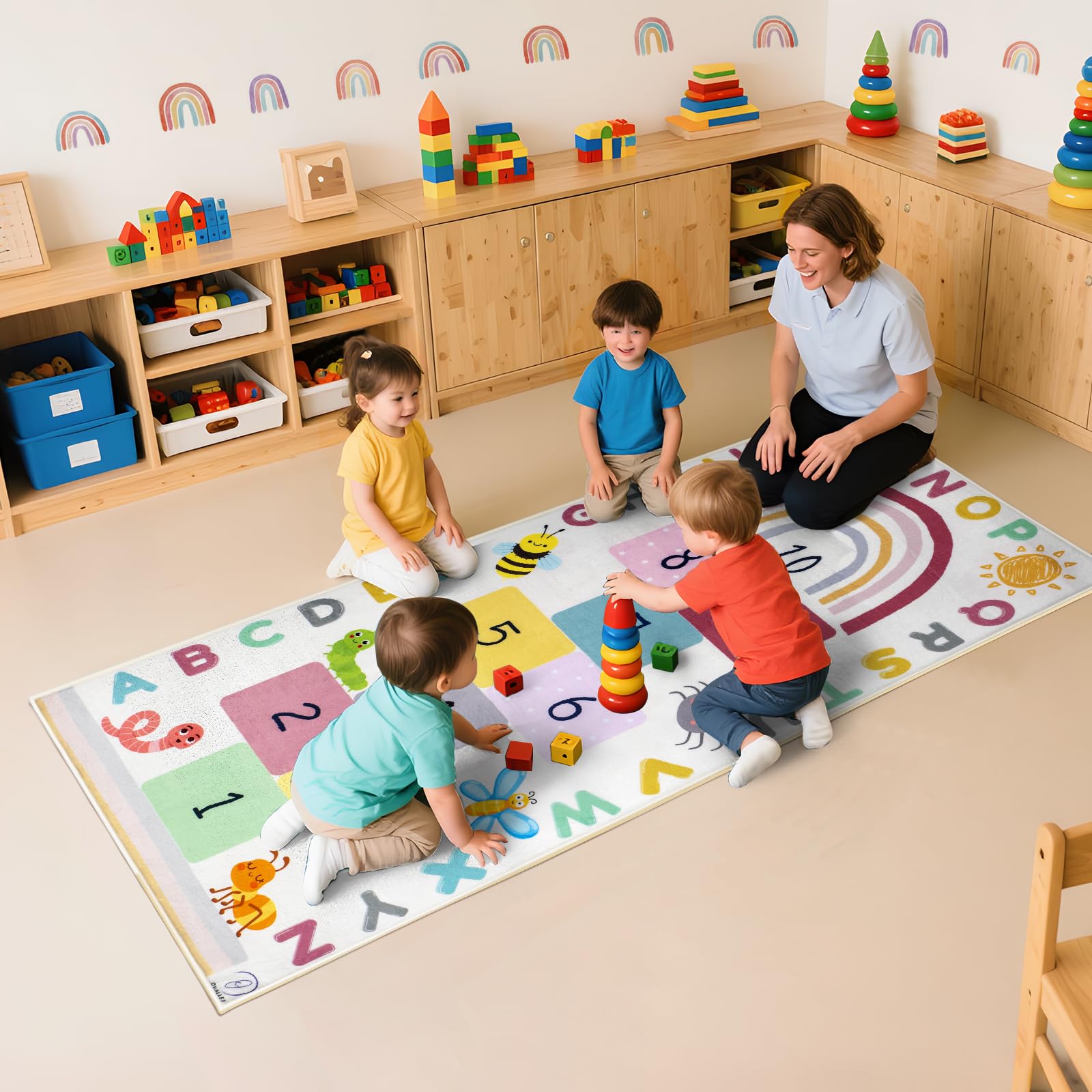 OVALLEY hopscotch rug family-friendly activity for indoors or outdoors