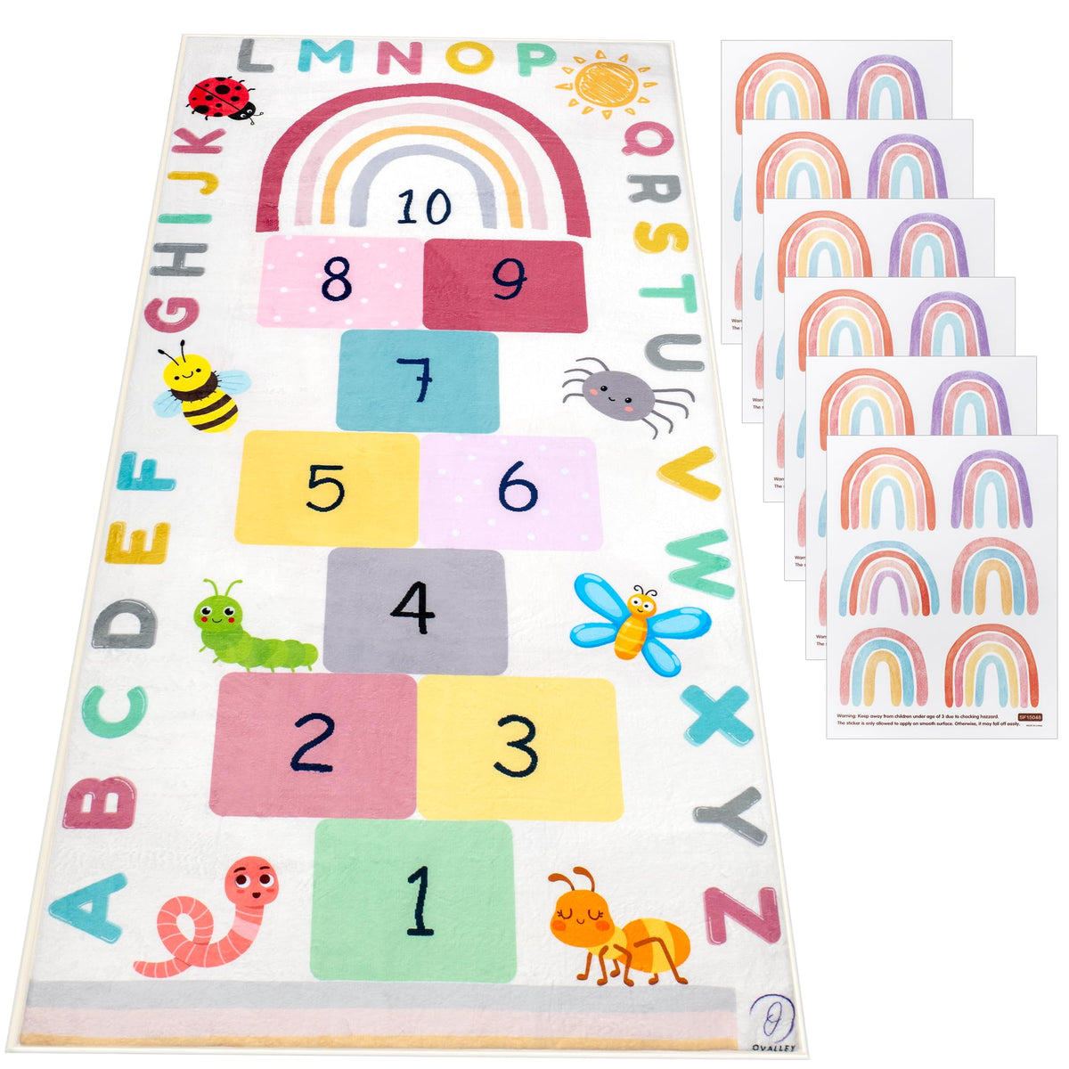 OVALLEY hopscotch rug setup for home play and learning