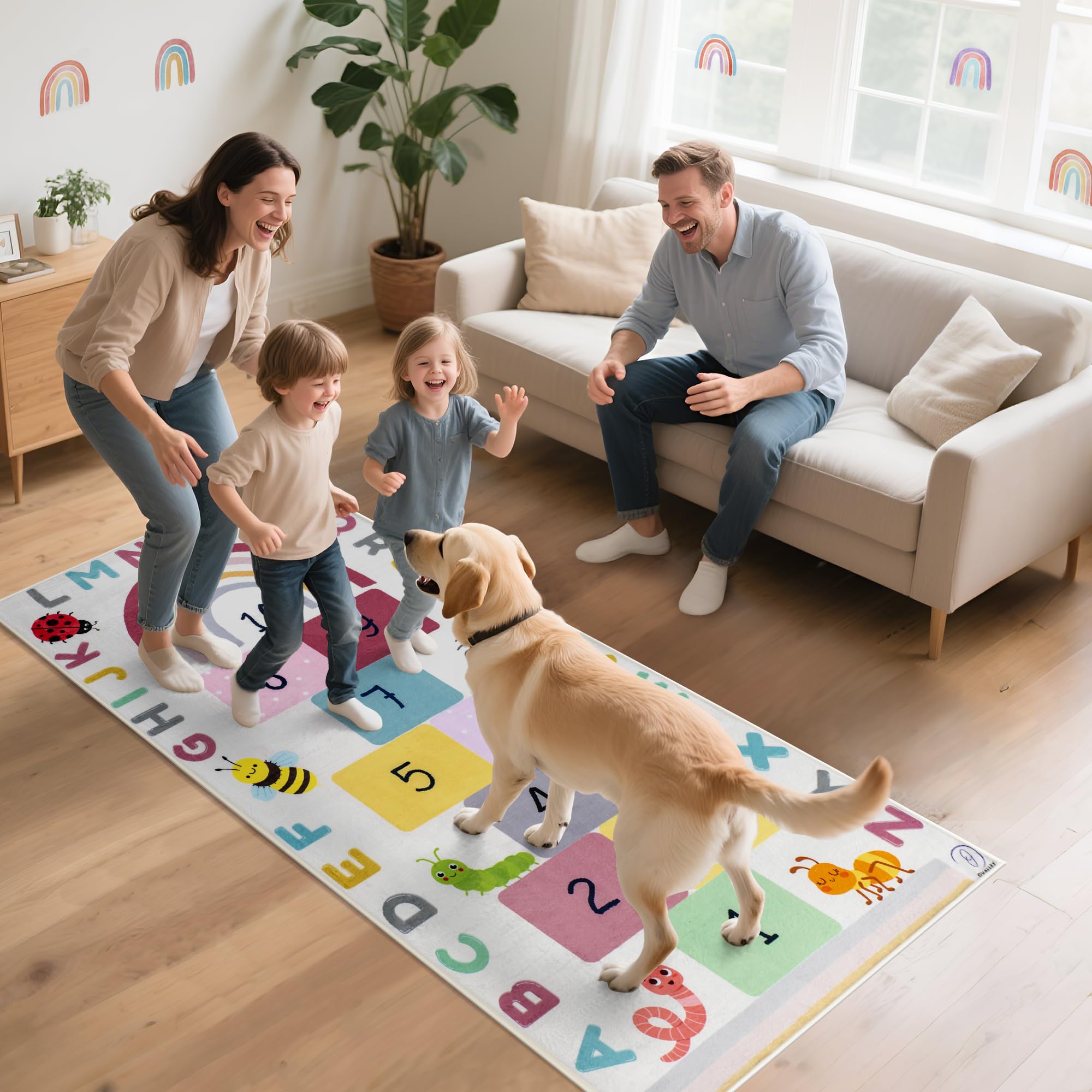 OVALLEY hopscotch rug soft materials comfortable surface for kids