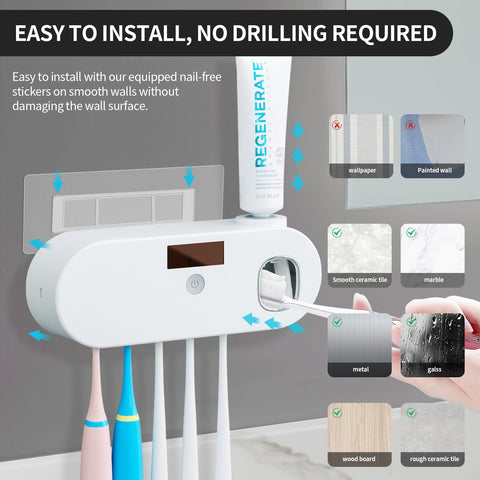 OVAS HOO toothbrush holder with one-button control simplifies hygiene management.