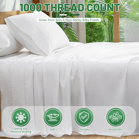 Overket queen fitted sheet 16in deep pocket stays secure without slipping.