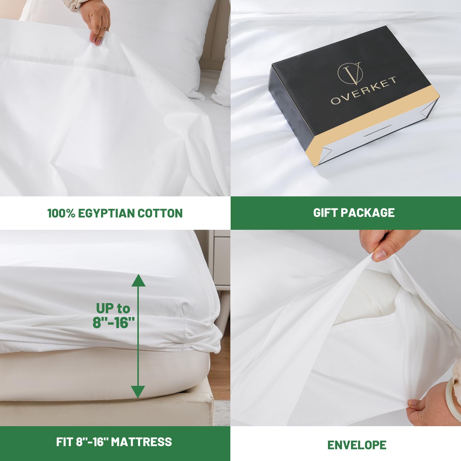 Overket sateen weave sheets feel silky and breathable.
