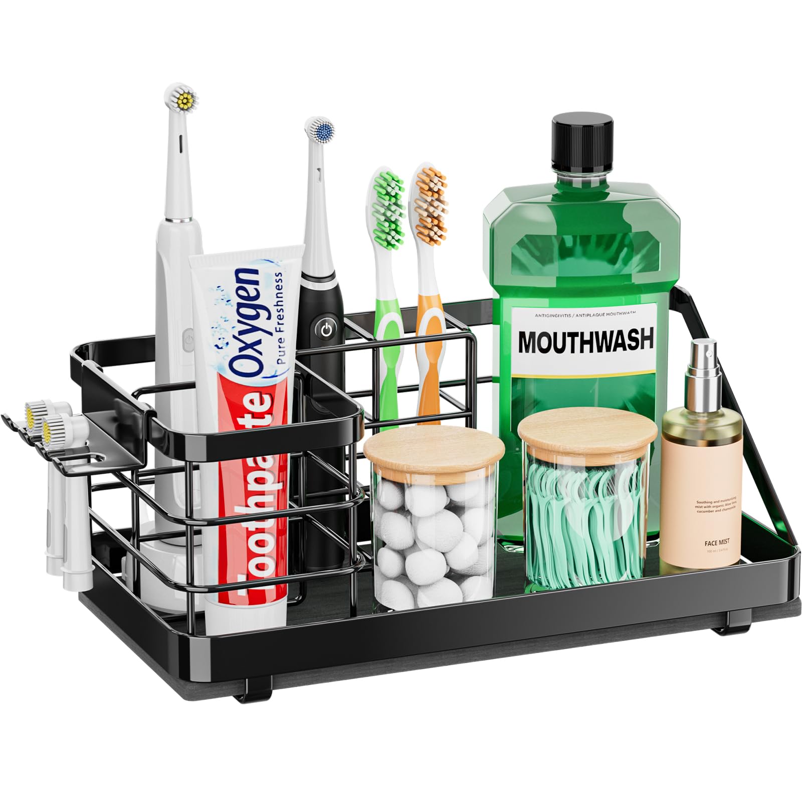 OVICAR toothbrush holder with instant-drying diatomite pad keeps the counter dry