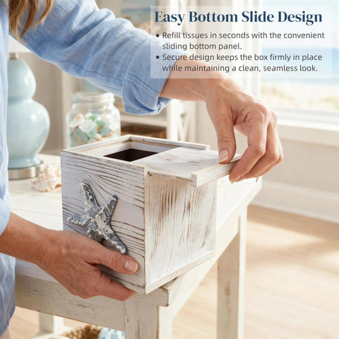 Ovimyne coastal decor for bathroom and living spaces blends with beach themes.