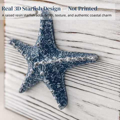 Ovimyne starfish decor enhances the tissue box with seaside-inspired flair.