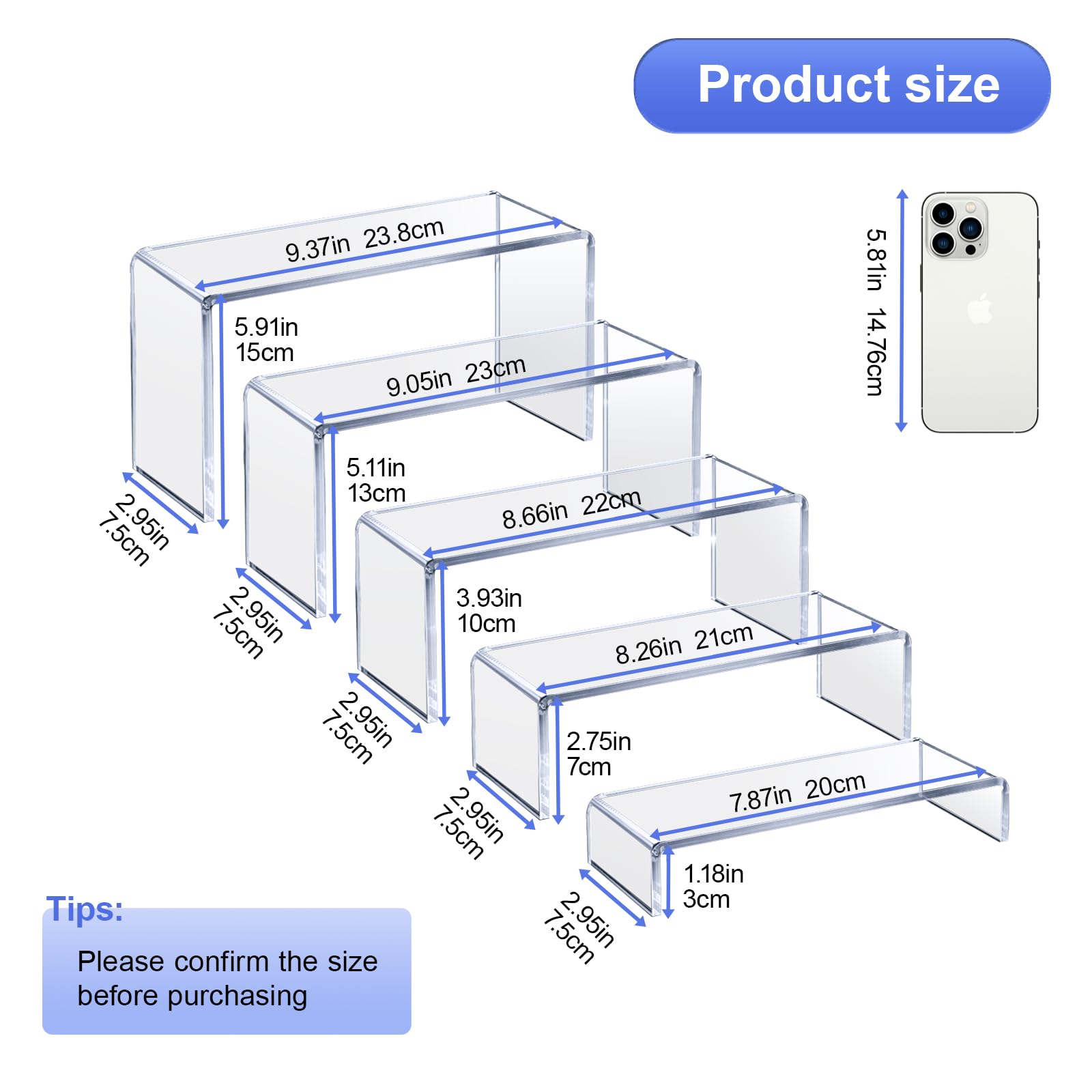 OVNTHYK clear display stands highlight figures with multi-level visibility