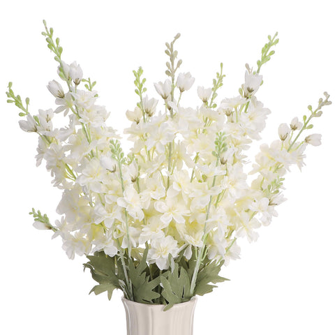Ovveroche Delphinium artificial flowers in light blue for elegant centerpieces and lasting decor.