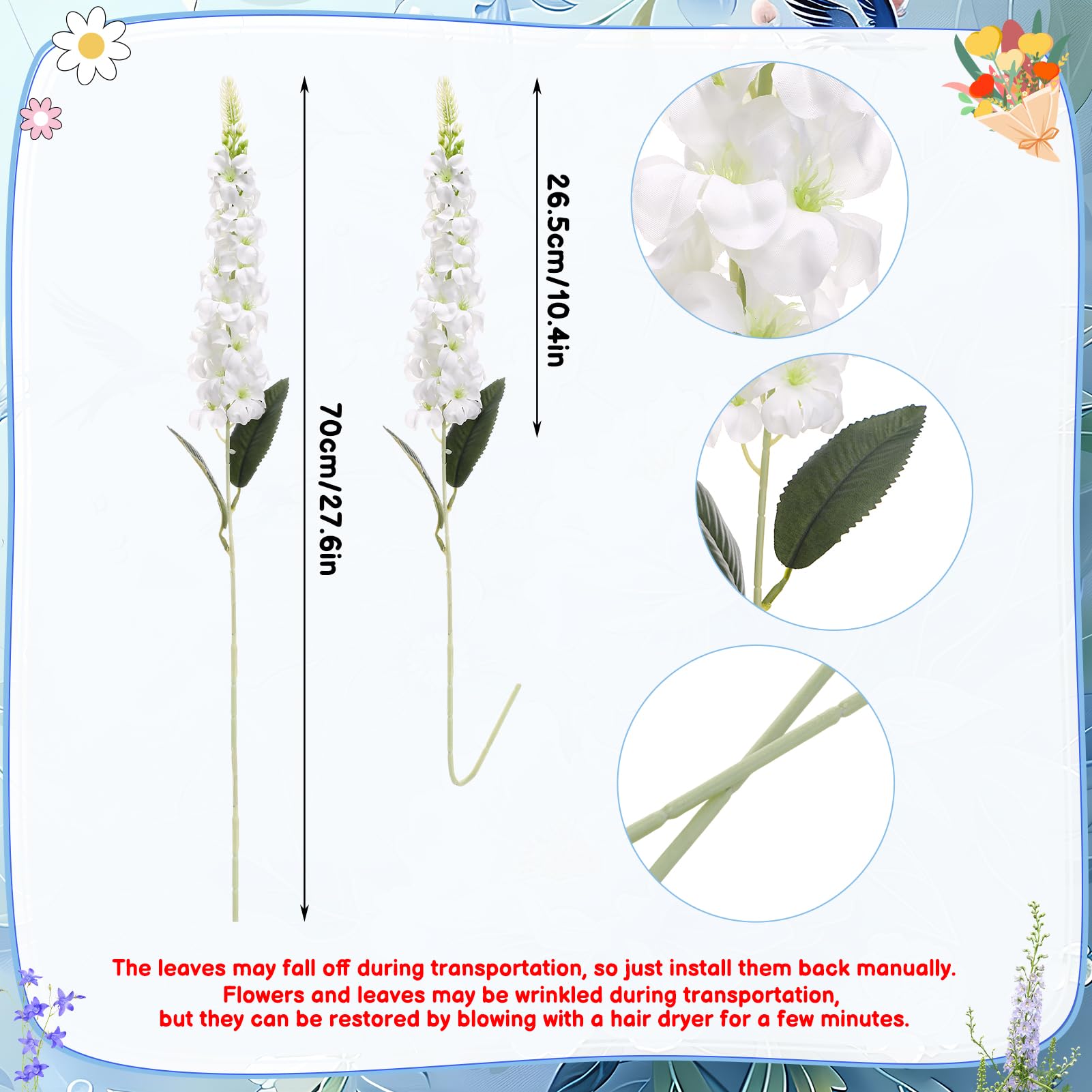 Ovveroche Delphinium home decor collection silk flowers year-round elegance