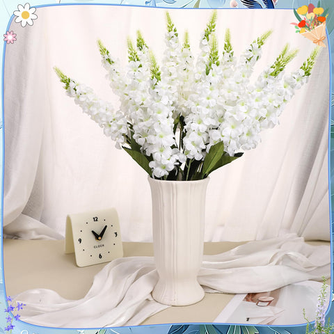 Ovveroche Delphinium hotel lobby display silk flowers for upscale ambiance
