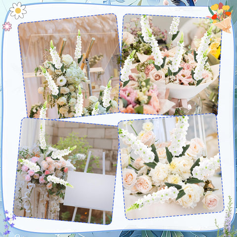 Ovveroche Delphinium wedding centerpiece silk flowers for elegant reception decor