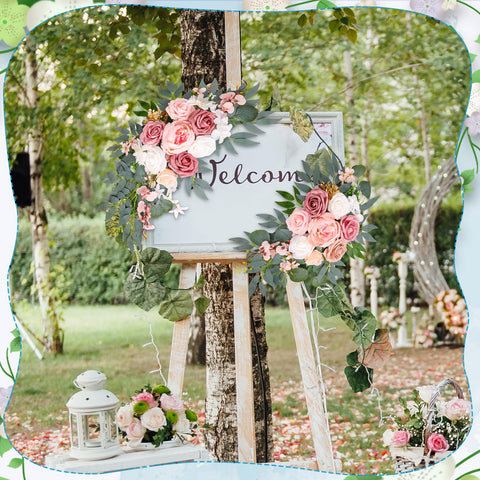 Ovveroche pre-assembled floral swag eases arch decoration