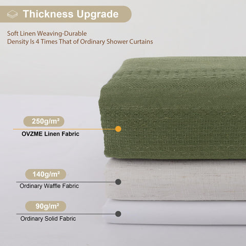OVZME Sage Green Curtain shown in bathroom scene for everyday use