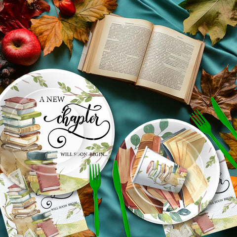 Owelleny book club swirls decorate ceilings with whimsical accents.