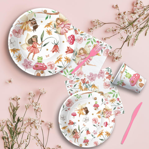 Owelleny fairy tablecloth helps protect surfaces while the party shines.
