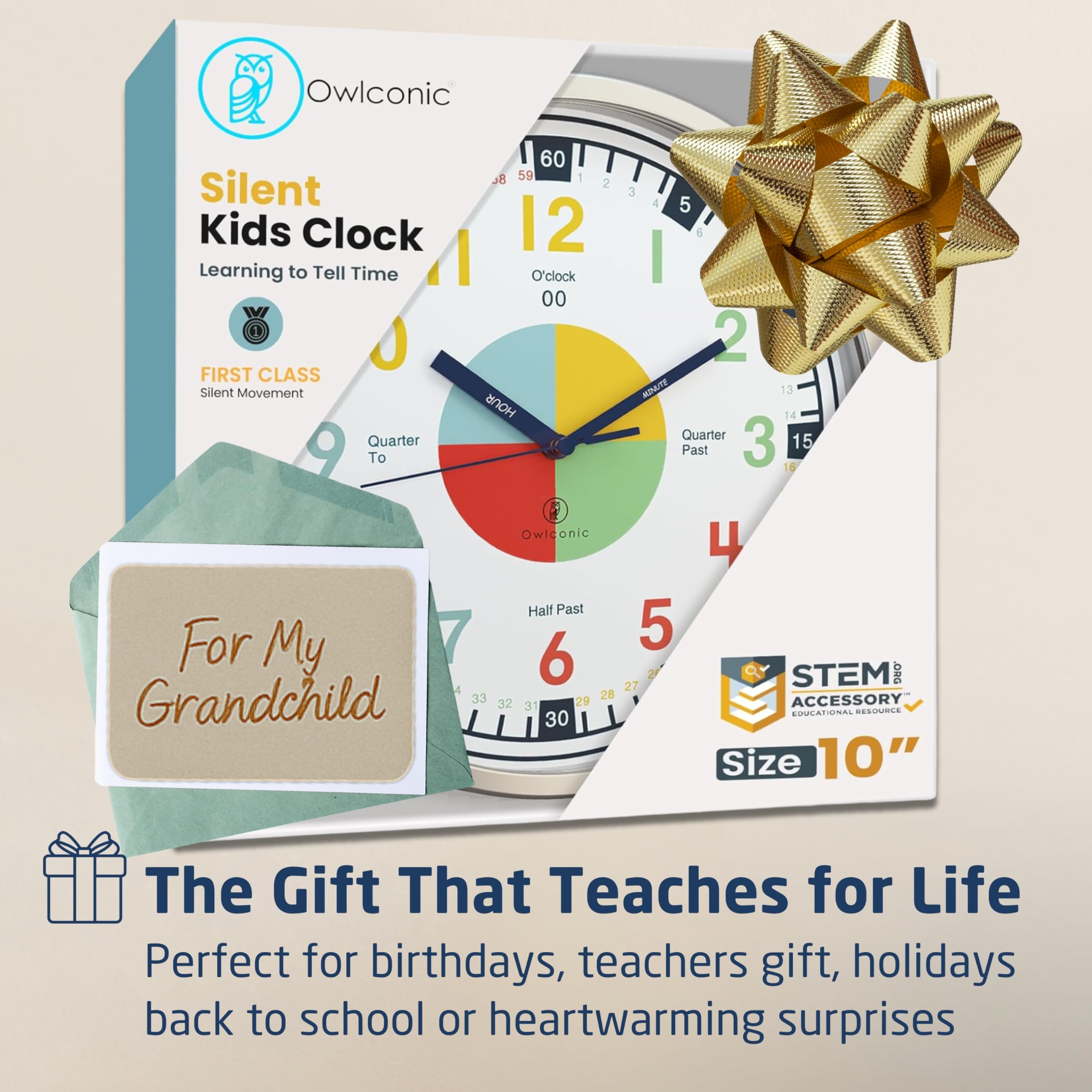OWLCONIC Clock suitable for beginners to school-ready in classrooms.