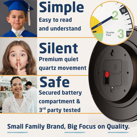 OWLCONIC Silent clock reduces distractions for focused study and better sleep.