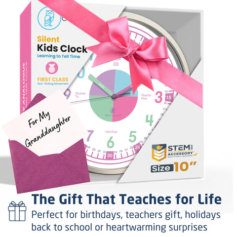 OWLCONIC homeschool setup pastel pink clock aids engaging time lessons at home