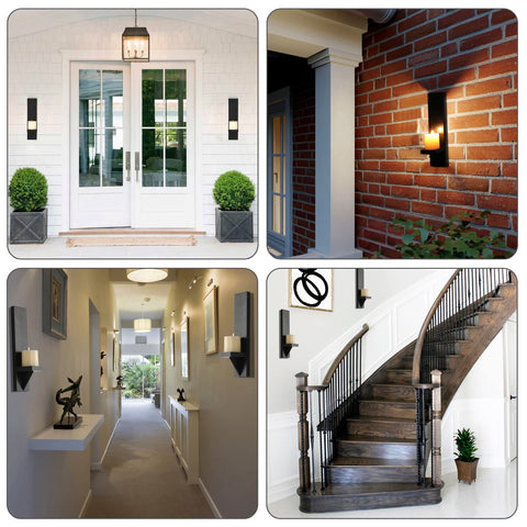 Warm candlelight from the OwnMy two-piece sconce set.