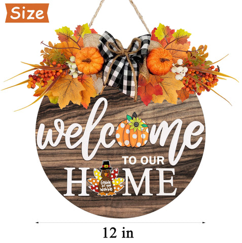OWUH maple leaf pendant highlights subtle fall accents on the sign.
