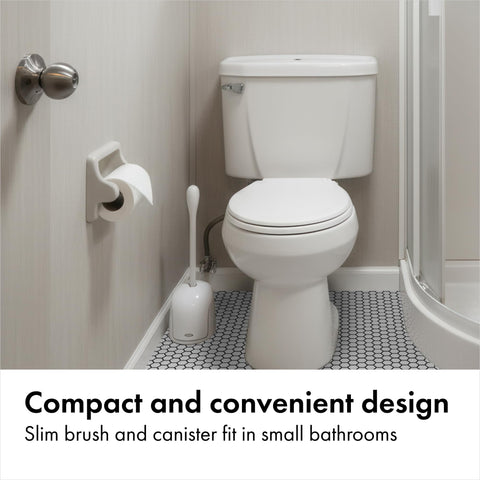 OXO canister design enables discreet storage in tight spaces