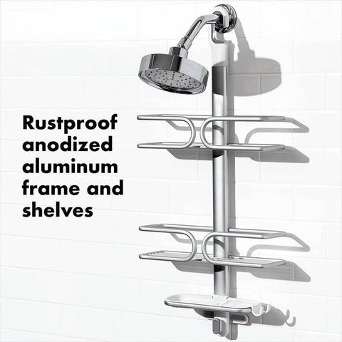 Large soap dish with removable tray shown holding bars and pumps neatly