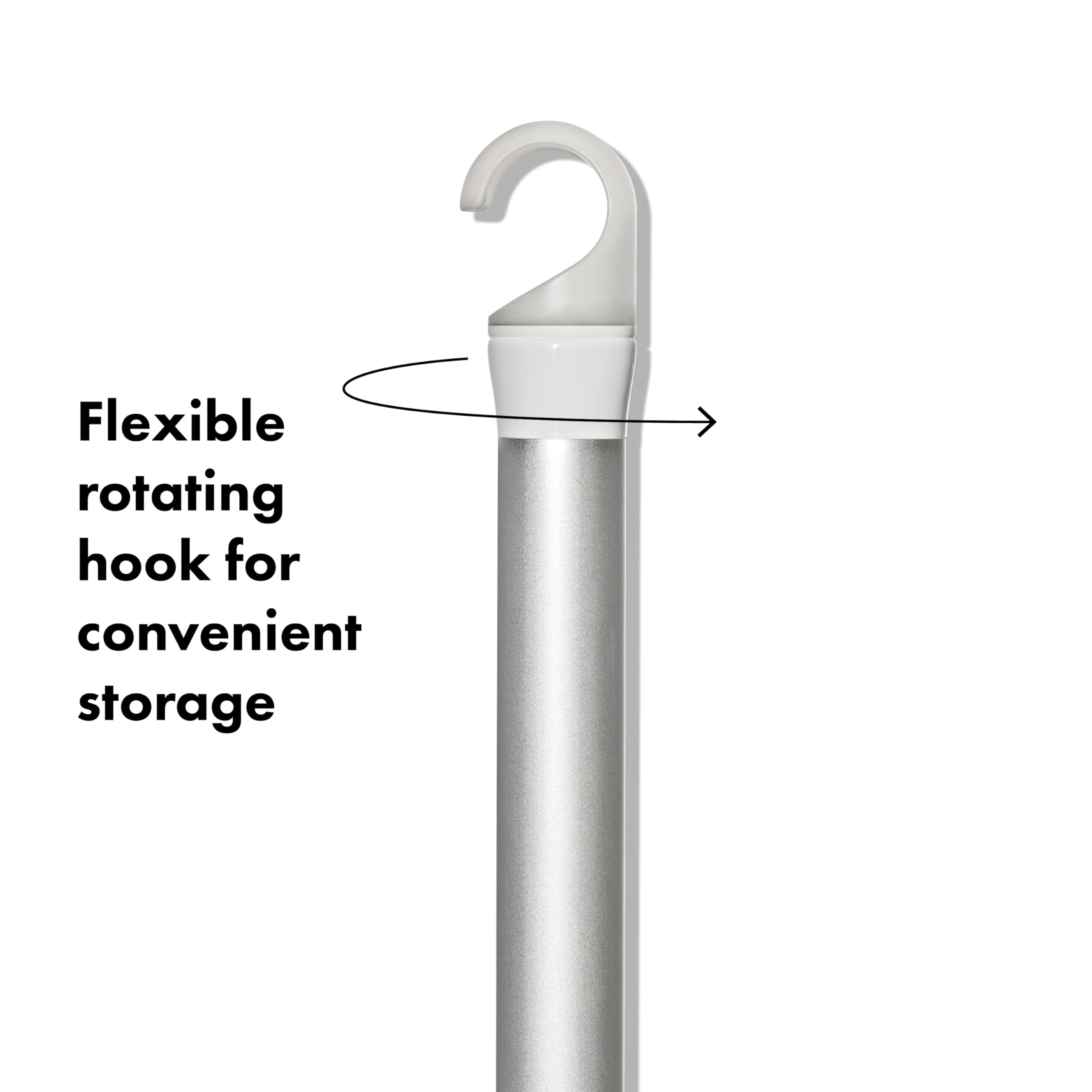OXO Good Grips Aluminum Extendable Squeegee 360-degree rotating hook for storage