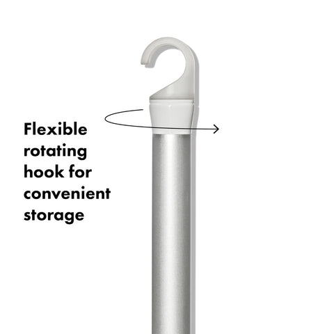 OXO Good Grips Aluminum Extendable Squeegee 360-degree rotating hook for storage