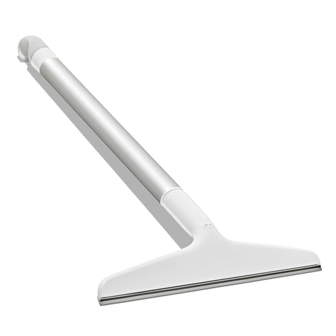OXO Good Grips Aluminum Extendable Squeegee extended handle reaching high corners