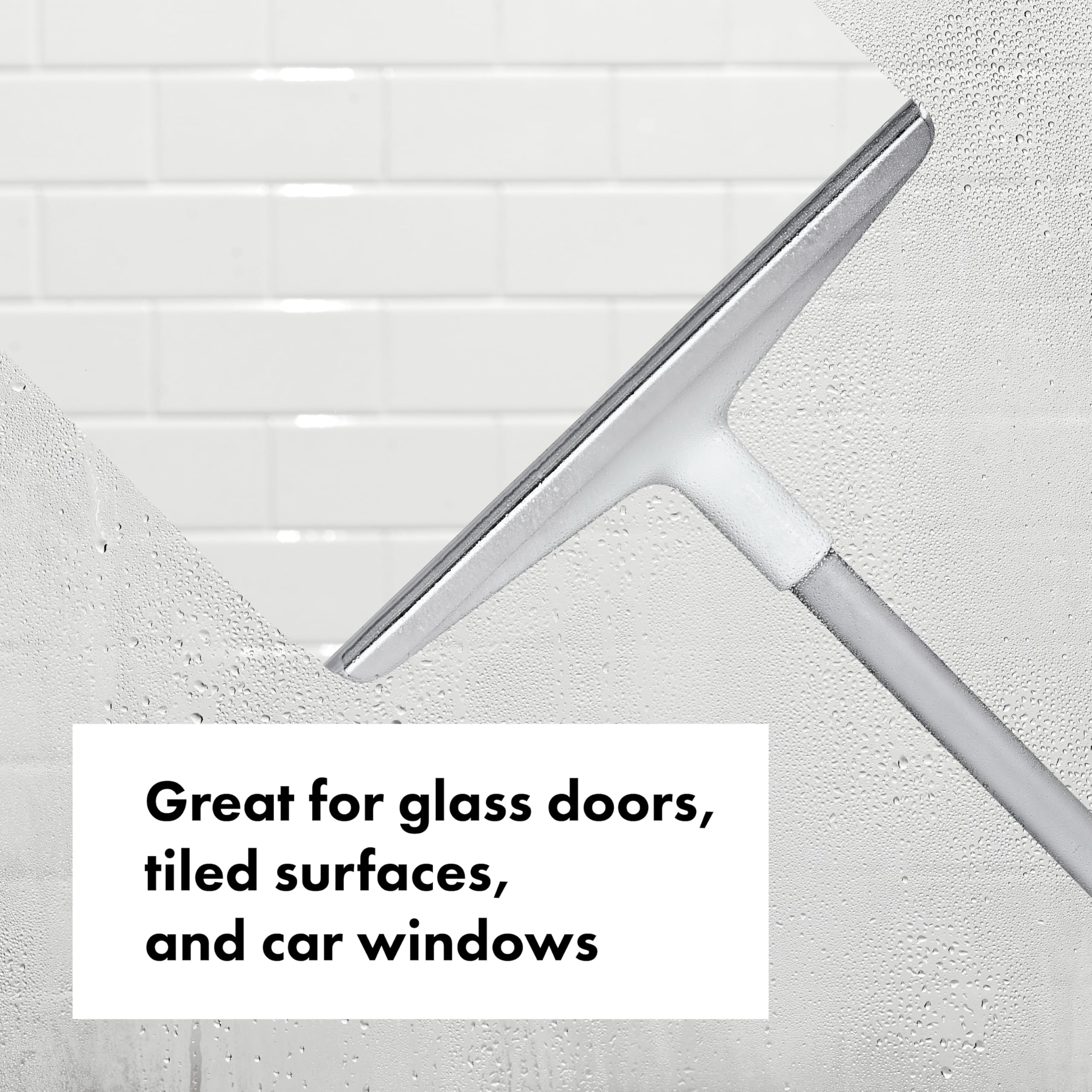 OXO Good Grips Aluminum Extendable Squeegee silicone blade close-up showing precision edge