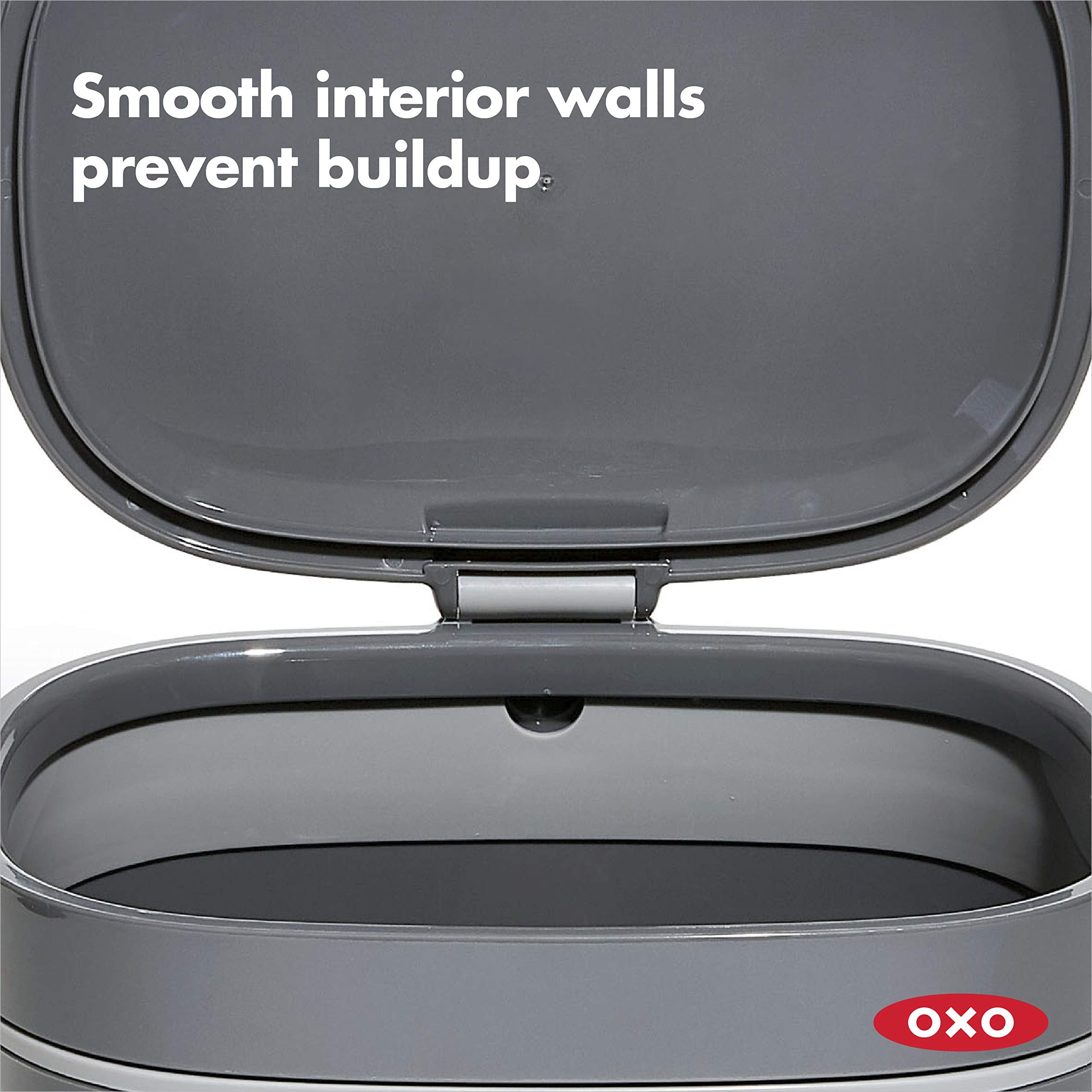 OXO Good Grips bin keeps bags tucked inside to keep counter neat.