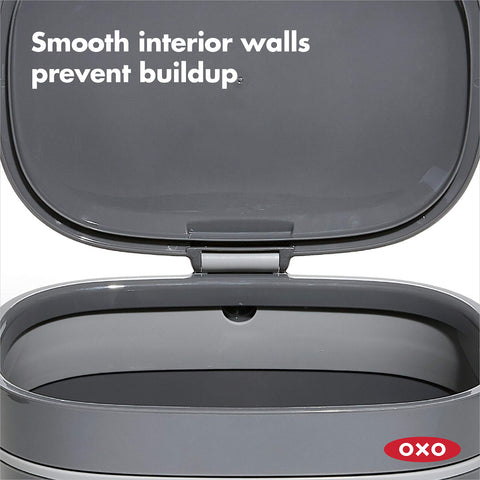 OXO Good Grips bin keeps bags tucked inside to keep counter neat.