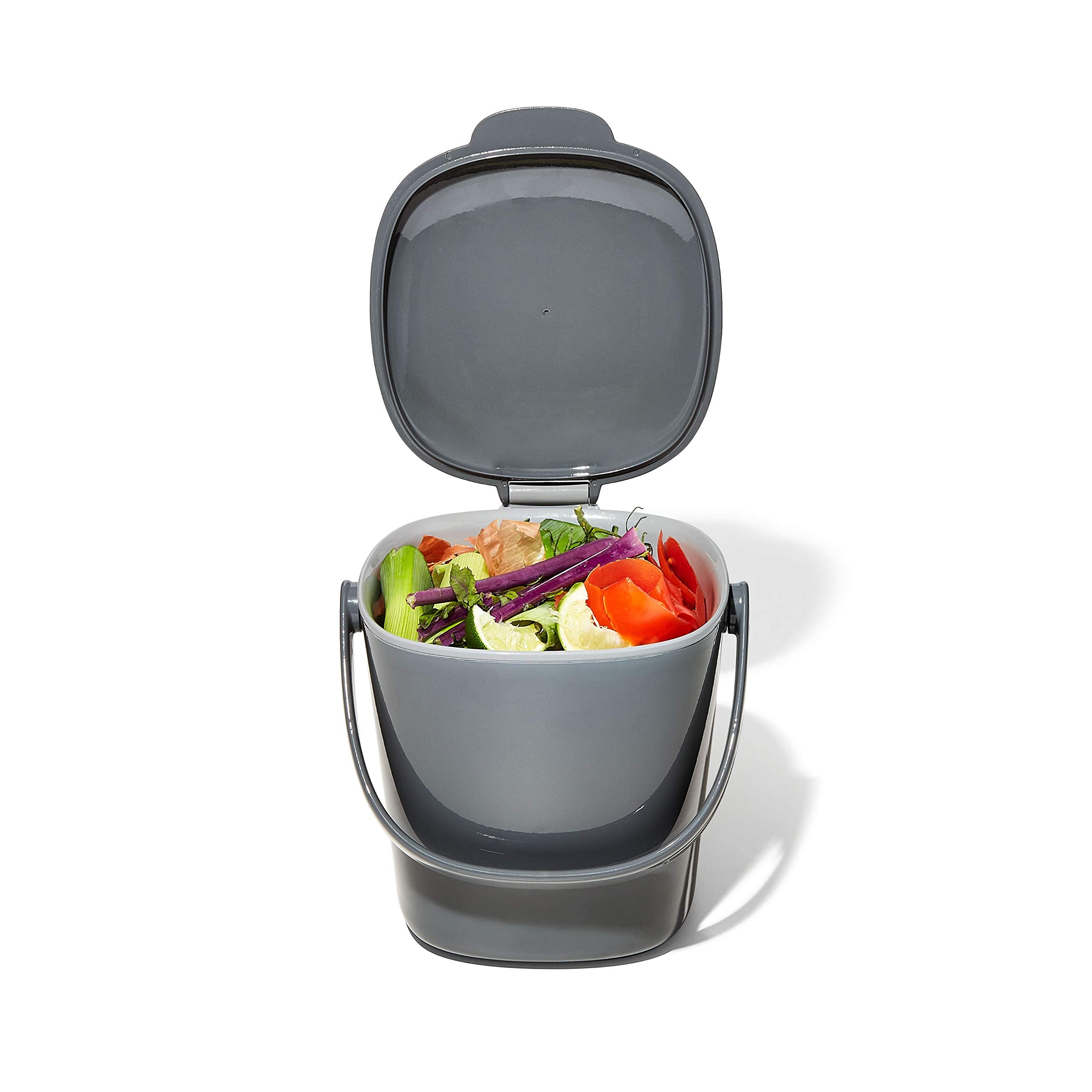 OXO Good Grips charcoal bin locks in odors for a fresher kitchen.