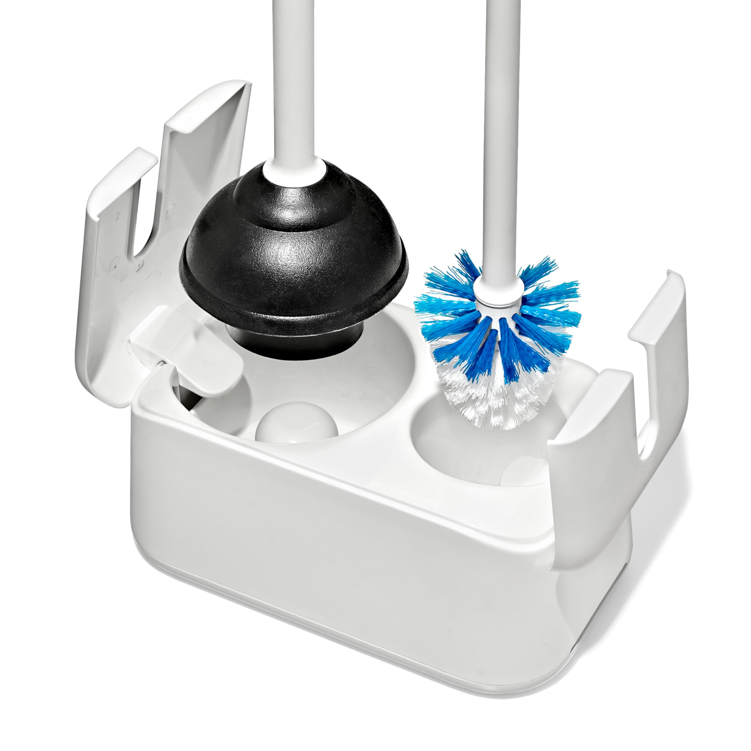 OXO Good Grips egg-shaped handle prevents brush spinning for comfortable grip.
