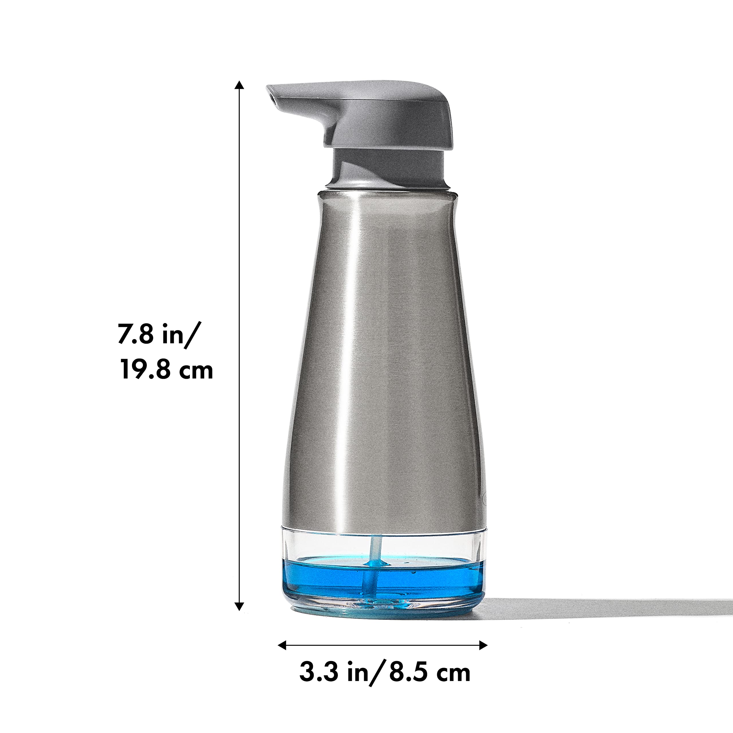 OXO Good Grips dispenser showing angled spout for precise foam dispensation.