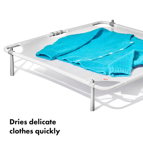 OXO Good Grips Folding Sweater Dryer offset legs fit on a countertop