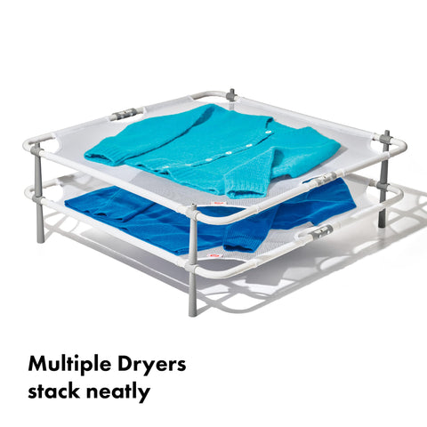 OXO Good Grips Folding Sweater Dryer on a countertop with ample airflow between layers