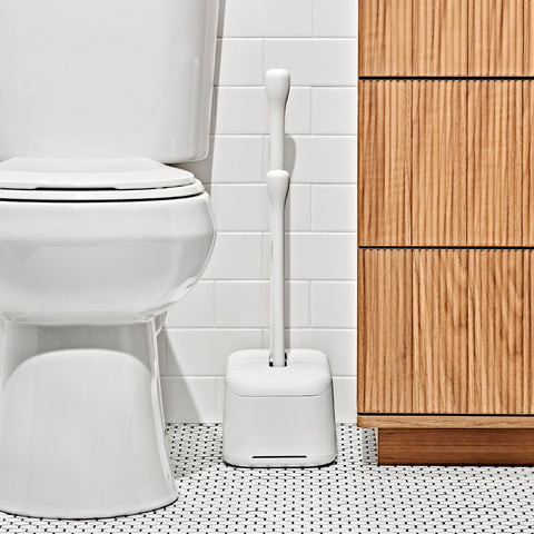 OXO Good Grips plunger in canister offers quick, accessible use.